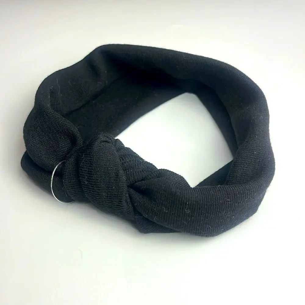 ANTHROPOLOGIE • Black Fabric Knotted Headband